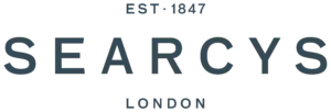 Searcy's Logo with text saying: Est. 1847, Searcy's, London in bold capital letter